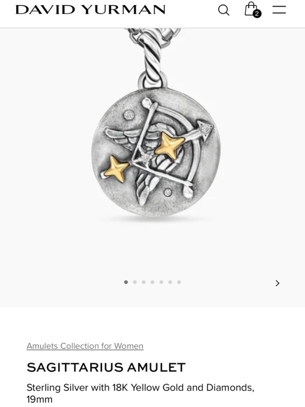 David Yurman Sagittarius Amulet